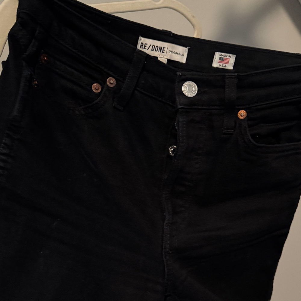 Re/Done Women's Black Jeans Overalls